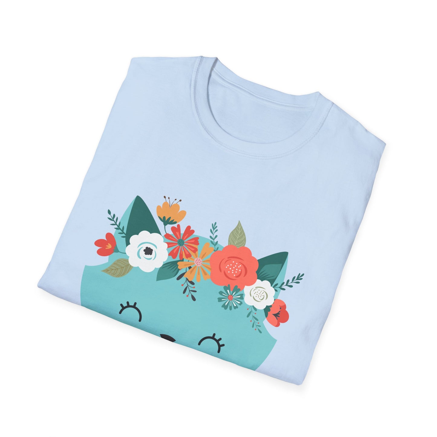 Floral Cat Graphic T-Shirt - 'Hate You All' Cute Unisex Tee