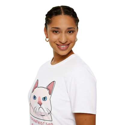 Funny Cat Psychiatrist Unisex Softstyle T-Shirt