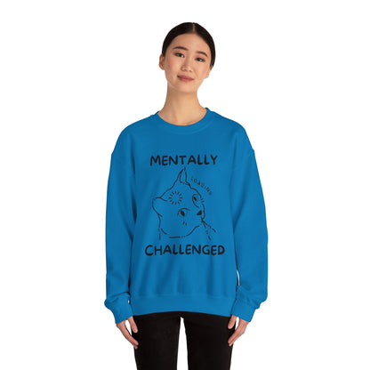 Mentally Challenged Cat Crewneck Sweatshirt - Unisex Heavy Blend™