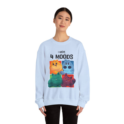 I Have 4 Moods Sweatshirt - Unisex Heavy Blend™ Crewneck - Perfect for Pet Lovers