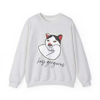 Hey Gorgeous Cat Unisex Heavy Blend Crewneck Sweatshirt