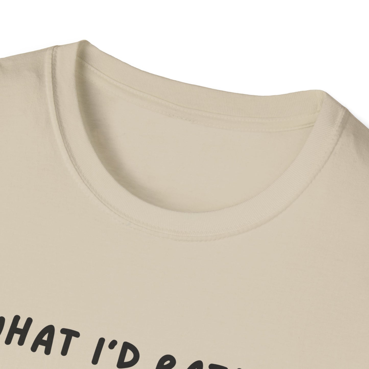 Cute Cat Sleepy Vibes Unisex Softstyle T-Shirt - "What I'd Rather Be Doing"