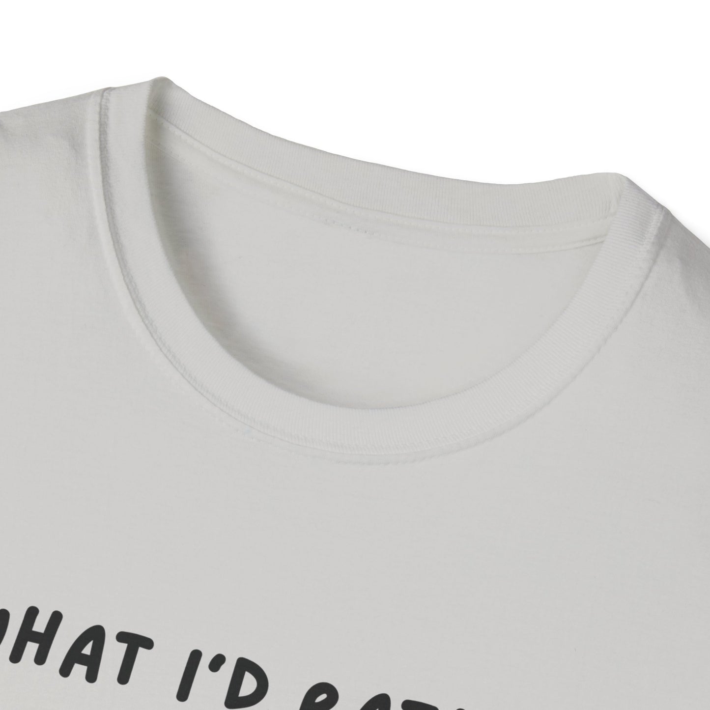 Cute Cat Sleepy Vibes Unisex Softstyle T-Shirt - "What I'd Rather Be Doing"