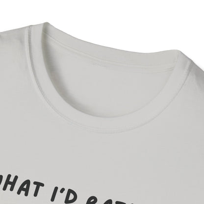 Cute Cat Sleepy Vibes Unisex Softstyle T-Shirt - "What I'd Rather Be Doing"