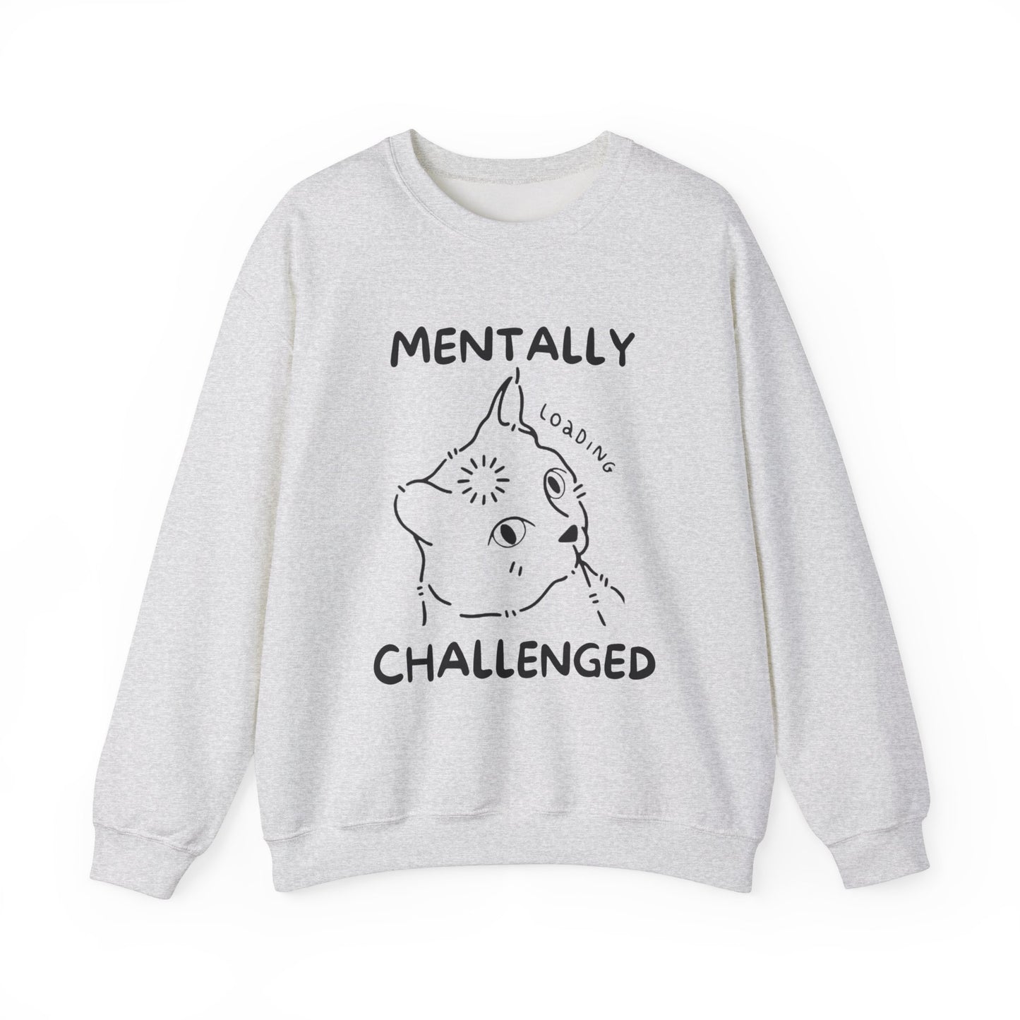 Mentally Challenged Cat Crewneck Sweatshirt - Unisex Heavy Blend™