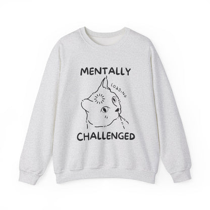 Mentally Challenged Cat Crewneck Sweatshirt - Unisex Heavy Blend™