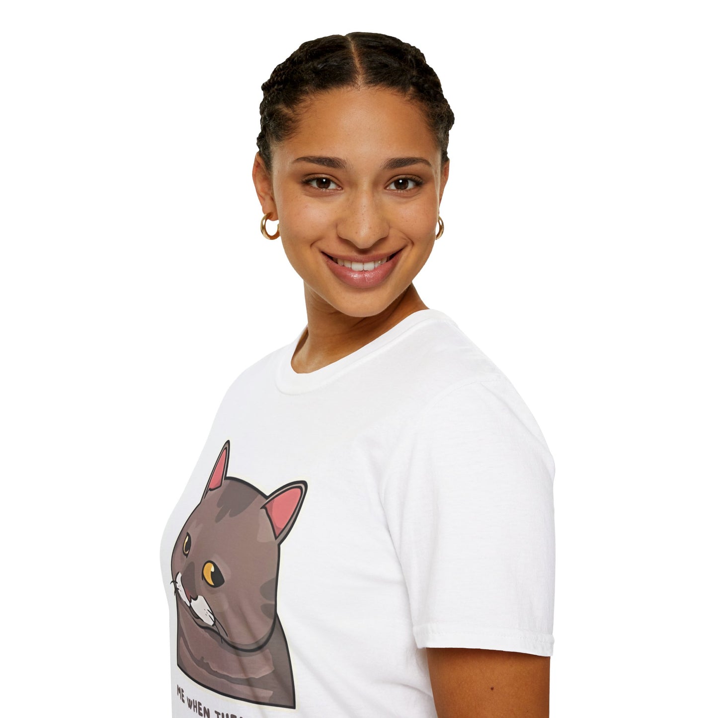 "Me When They Start Small Talk" | Funny Cat Graphic T-Shirt  | Unisex Softstyle Tee