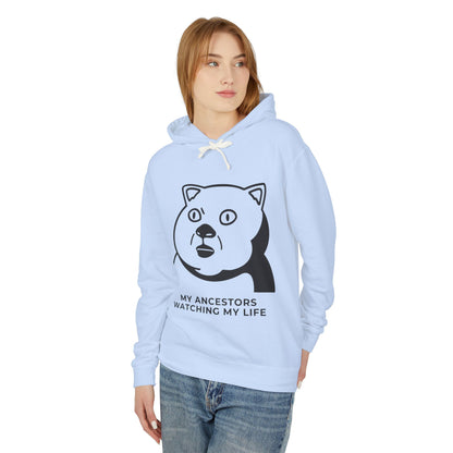 My Ancestors Watching My Life - Funny Cat Design -Unisex Lightweight Hooded Sweatshirt