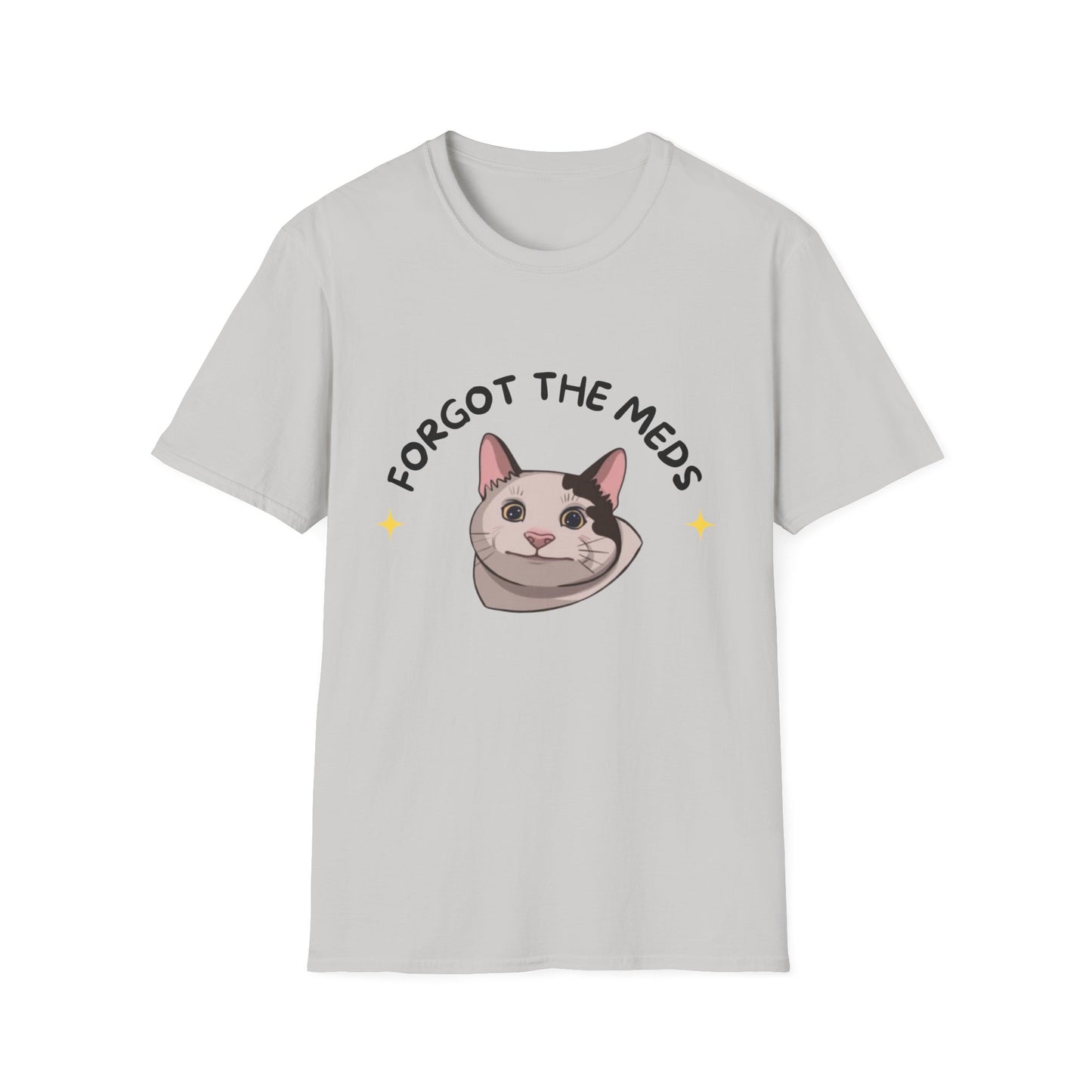 Funny Cat T-Shirt - 'Forgot The Meds' Unisex Softstyle Tee
