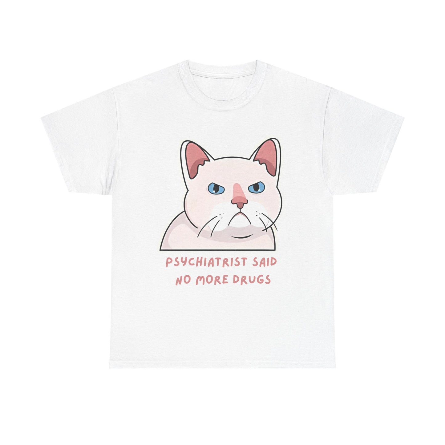 Funny Cat Psychiatrist Heavy Cotton Tee