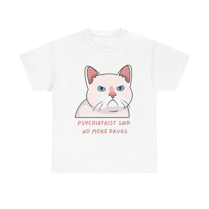 Funny Cat Psychiatrist Heavy Cotton Tee