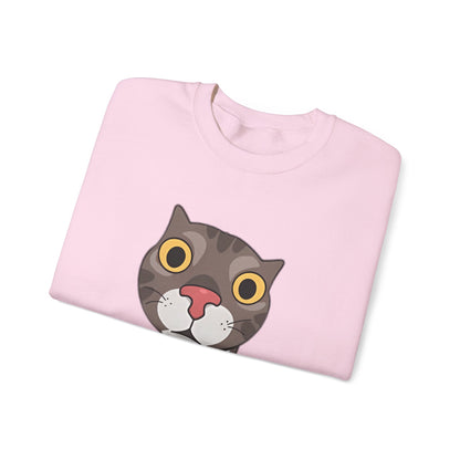 "Did Someone Say Food?" Funny Cat Sweatshirt - Unisex Heavy Blend Crewneck