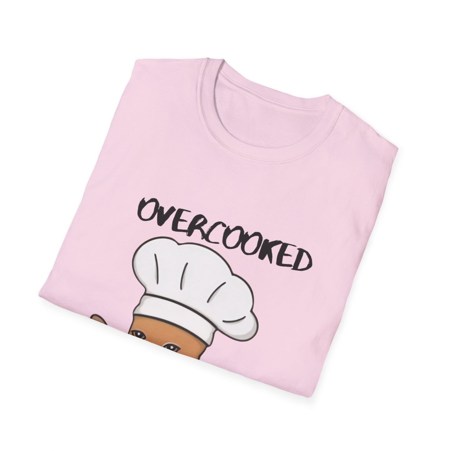 Funny Chef Cat T-Shirt - "Overcooked Kitchen Burned" - Unisex Softstyle