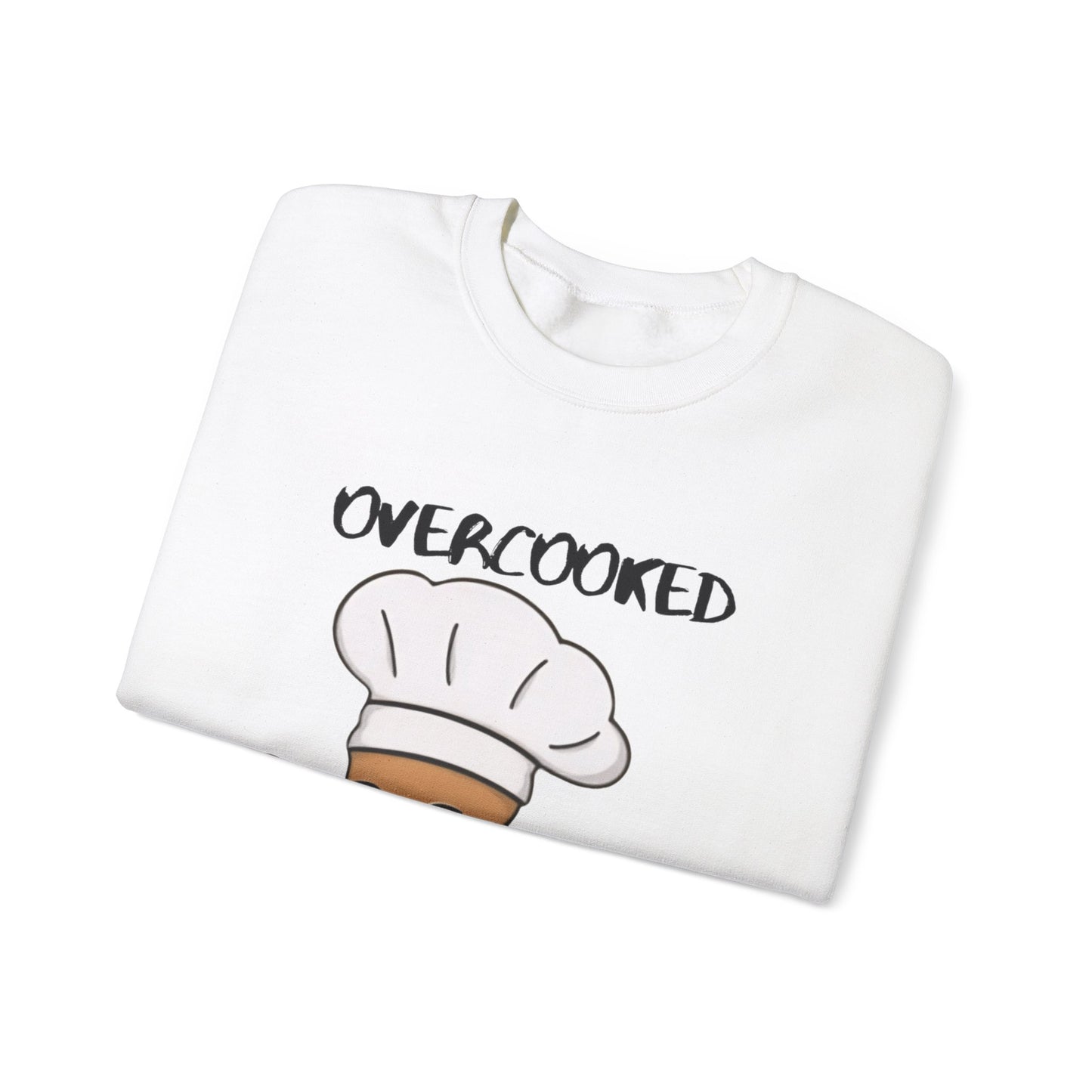 Funny Chef Cat Sweatshirt – 'Overcooked Kitchen Burned' Unisex Heavy Blend™ Crewneck