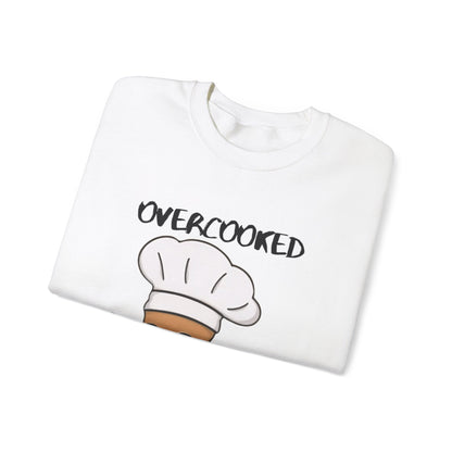 Funny Chef Cat Sweatshirt – 'Overcooked Kitchen Burned' Unisex Heavy Blend™ Crewneck