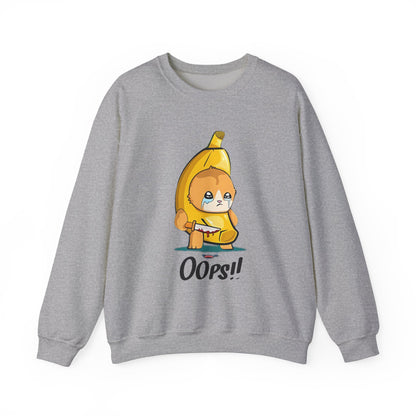 Oops!! Banana Kitty Sweatshirt - Unisex Heavy Blend™ Crewneck