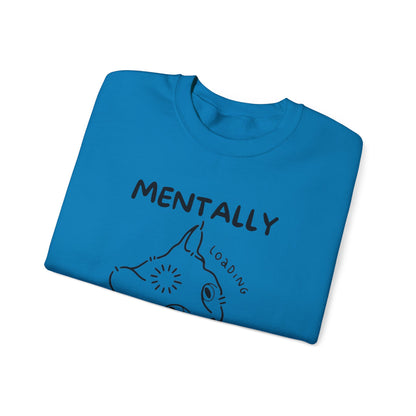 Mentally Challenged Cat Crewneck Sweatshirt - Unisex Heavy Blend™