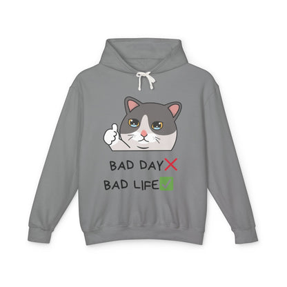 Bad Day Hoodie | Cute Cat Design | Unisex Lightweight Sweatshirt