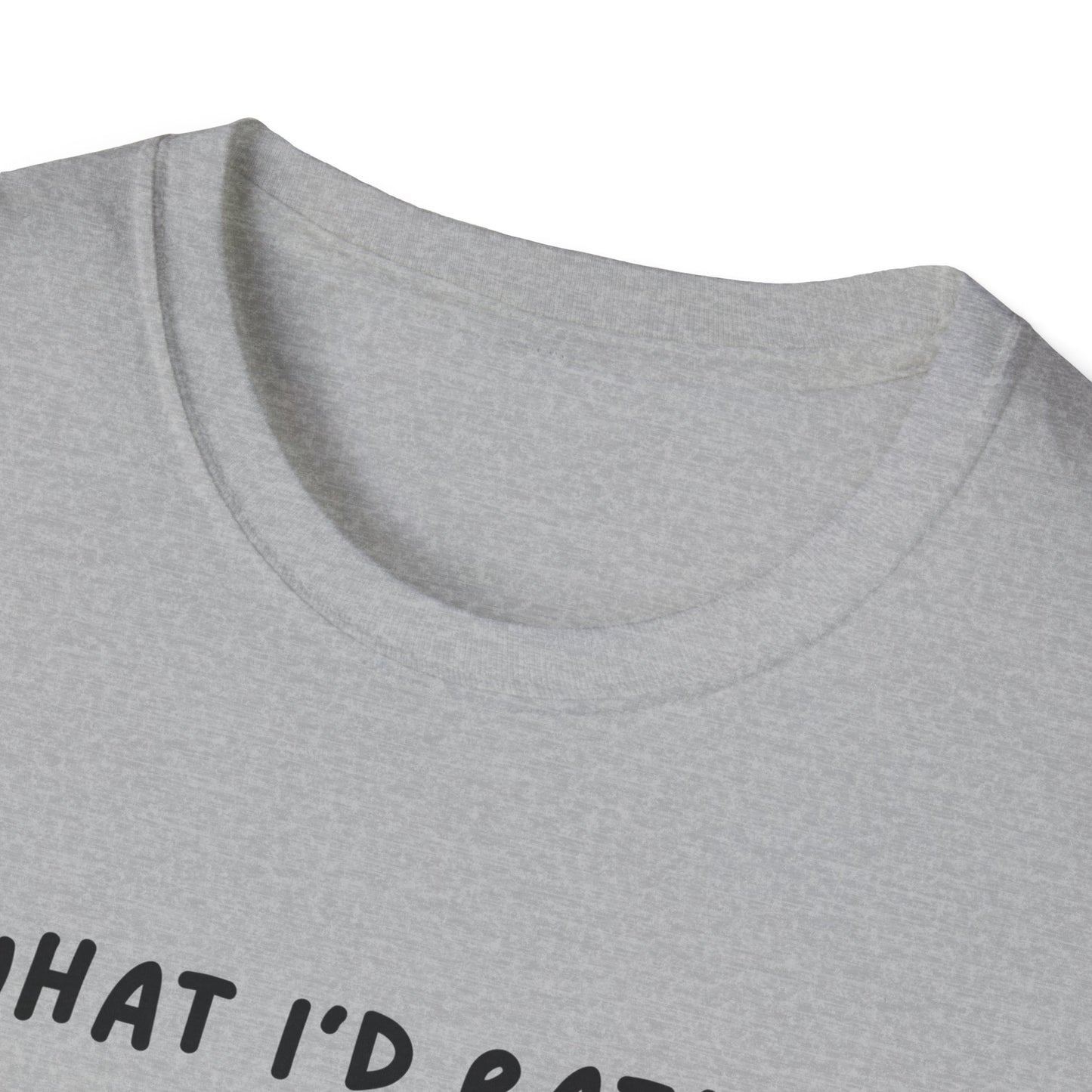 Cute Cat Sleepy Vibes Unisex Softstyle T-Shirt - "What I'd Rather Be Doing"