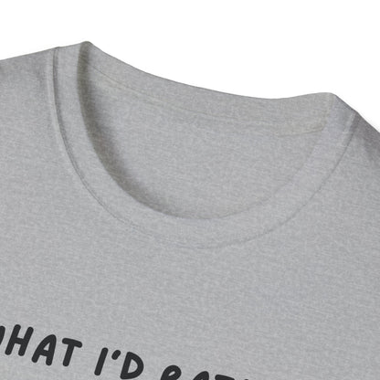 Cute Cat Sleepy Vibes Unisex Softstyle T-Shirt - "What I'd Rather Be Doing"