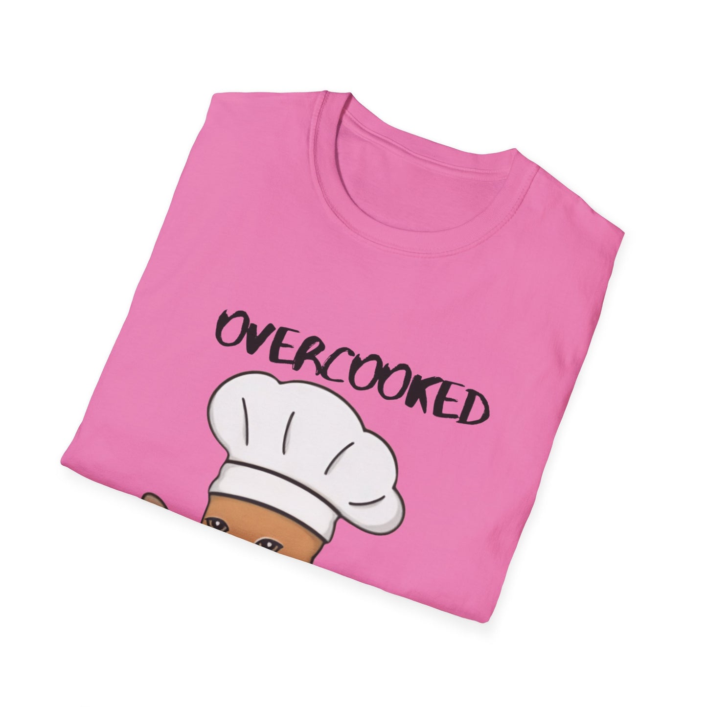 Funny Chef Cat T-Shirt - "Overcooked Kitchen Burned" - Unisex Softstyle