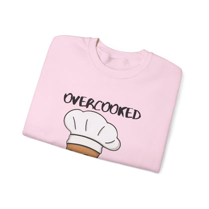 Funny Chef Cat Sweatshirt – 'Overcooked Kitchen Burned' Unisex Heavy Blend™ Crewneck