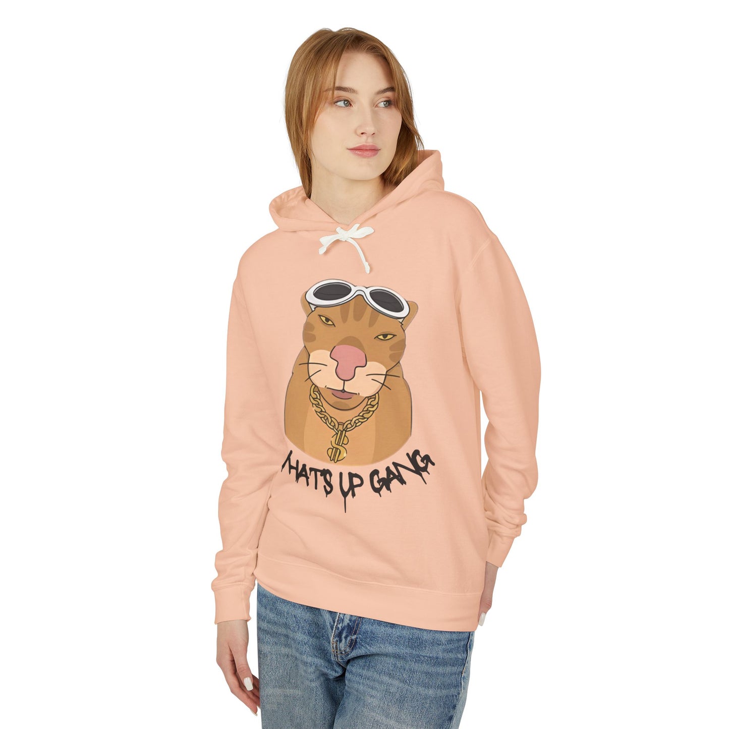 Cool Cat Unisex Lightweight Hooded Sweatshirt - Stylish & Fun Design