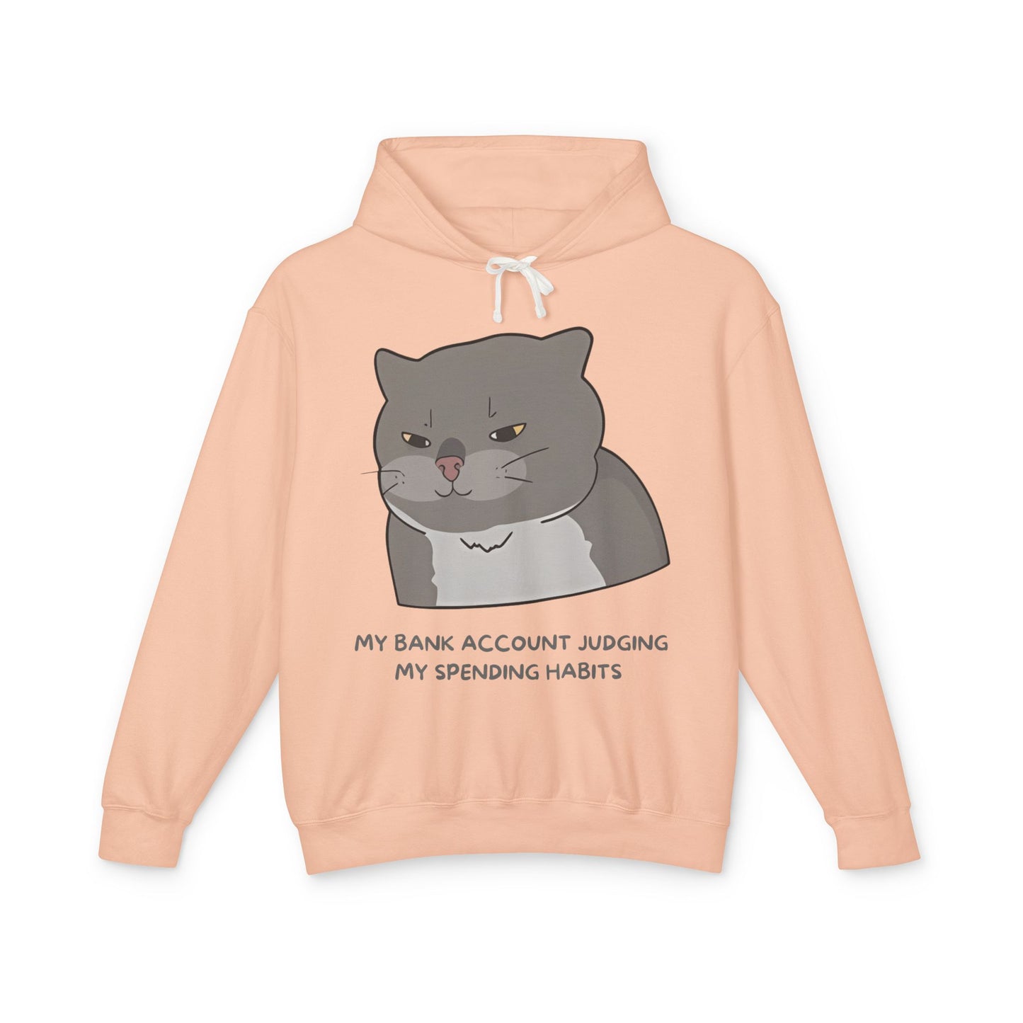 My Bank Account Judging Unisex Lightweight Hooded Sweatshirt - Funny Cat Hoodie for Casual Wear