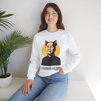 Chairman Meow Unisex Crewneck Sweatshirt - Playful Cat Design for Animal Lovers