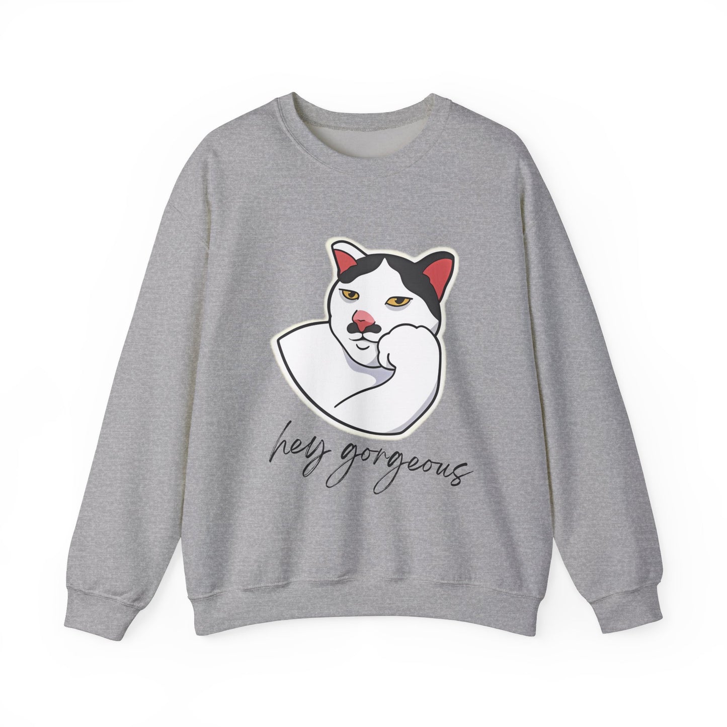 Hey Gorgeous Cat Unisex Heavy Blend Crewneck Sweatshirt