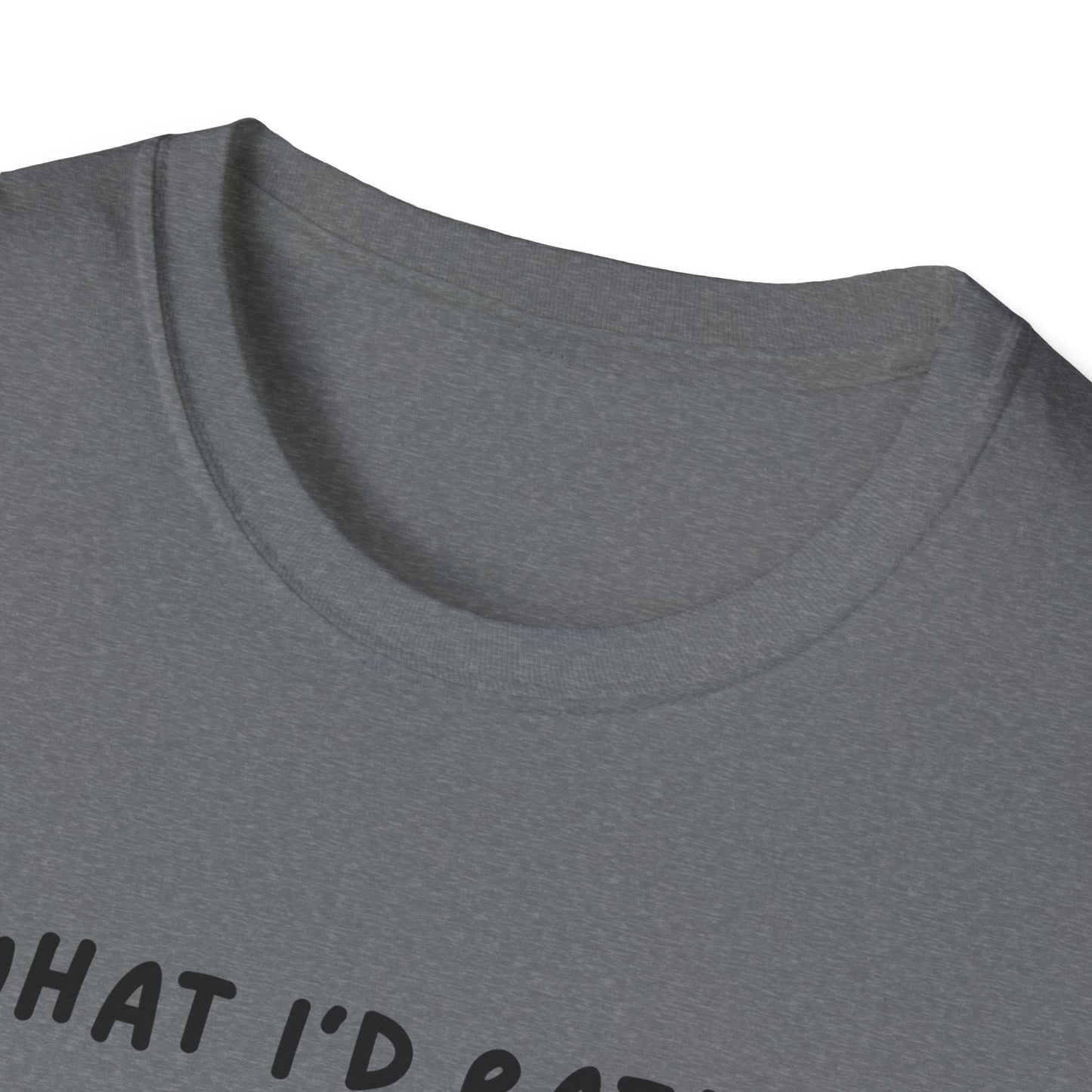 Cute Cat Sleepy Vibes Unisex Softstyle T-Shirt - "What I'd Rather Be Doing"