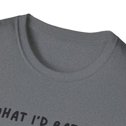 Cute Cat Sleepy Vibes Unisex Softstyle T-Shirt - "What I'd Rather Be Doing"