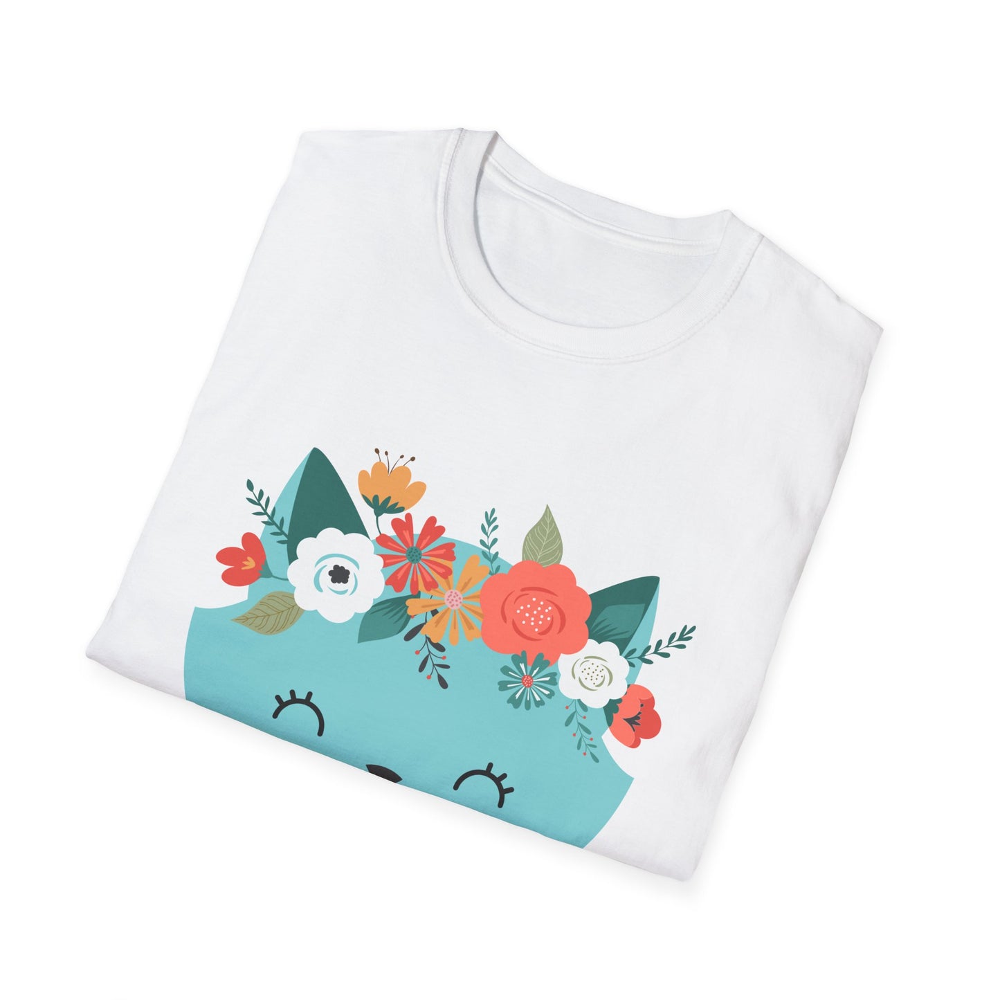 Floral Cat Graphic T-Shirt - 'Hate You All' Cute Unisex Tee