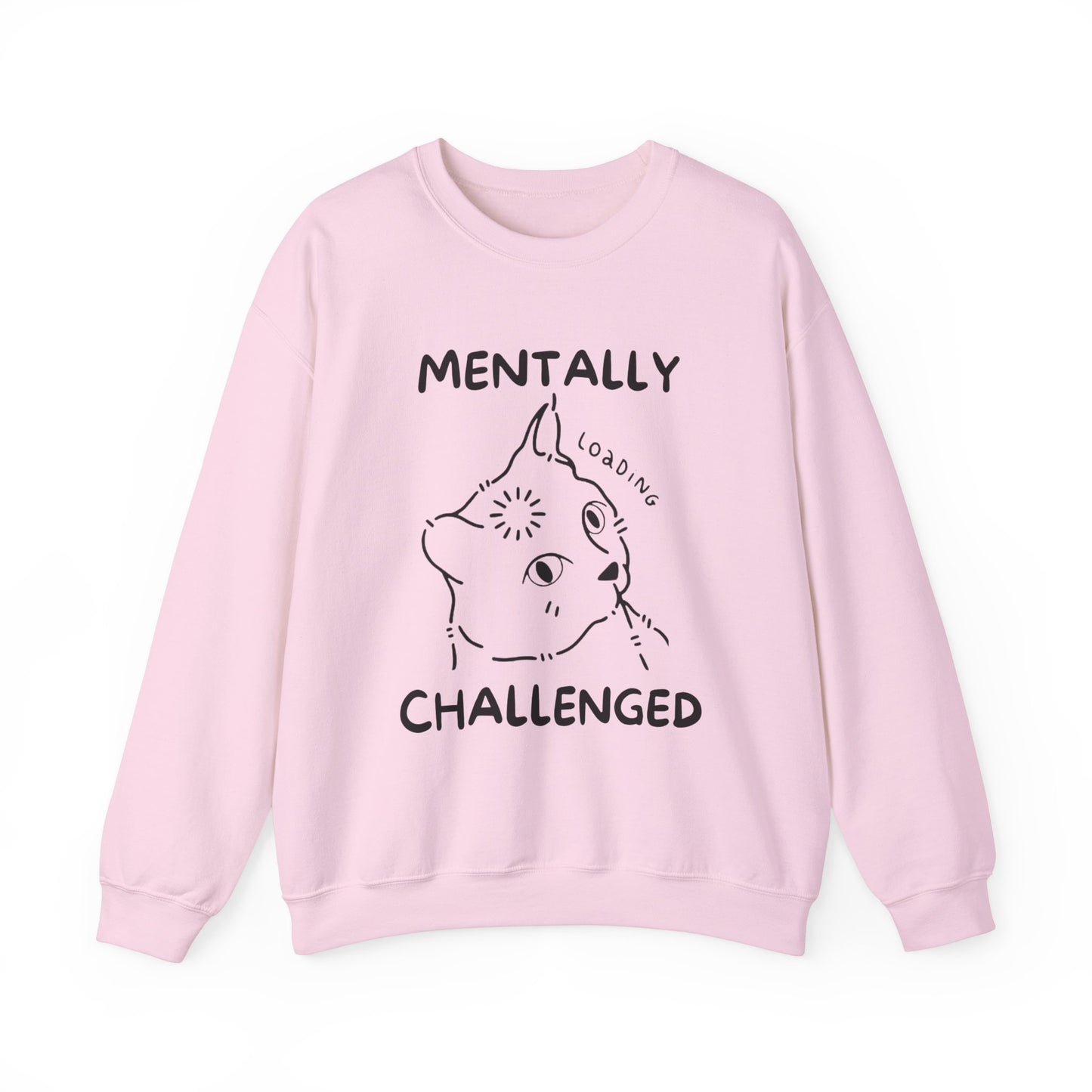 Mentally Challenged Cat Crewneck Sweatshirt - Unisex Heavy Blend™