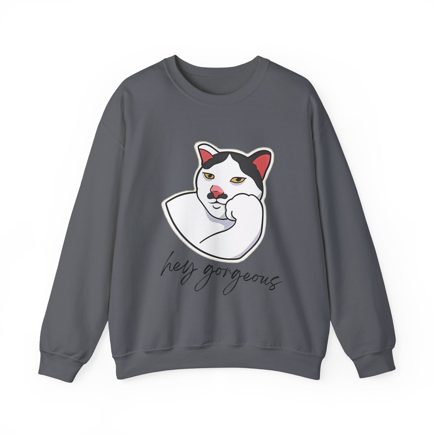 Hey Gorgeous Cat Unisex Heavy Blend Crewneck Sweatshirt