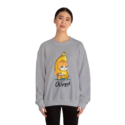 Oops!! Banana Kitty Sweatshirt - Unisex Heavy Blend™ Crewneck