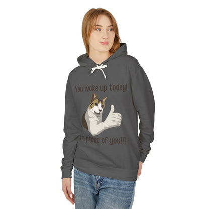 Proud of you Kitty Unisex Lightweight Hooded Sweatshirt