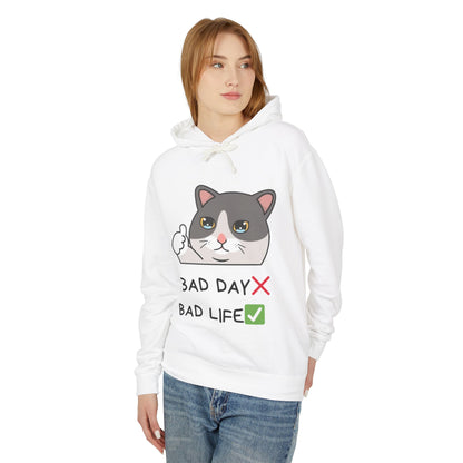 Bad Day Hoodie | Cute Cat Design | Unisex Lightweight Sweatshirt