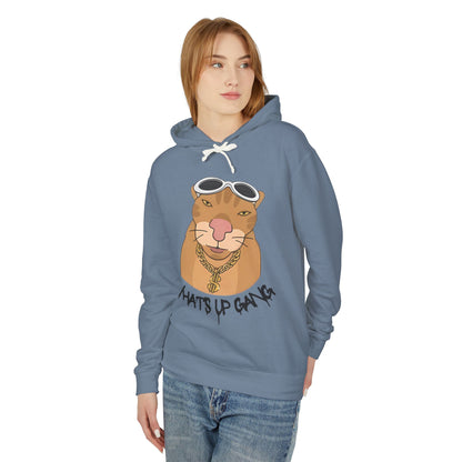 Cool Cat Unisex Lightweight Hooded Sweatshirt - Stylish & Fun Design