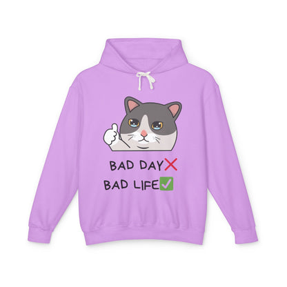 Bad Day Hoodie | Cute Cat Design | Unisex Lightweight Sweatshirt