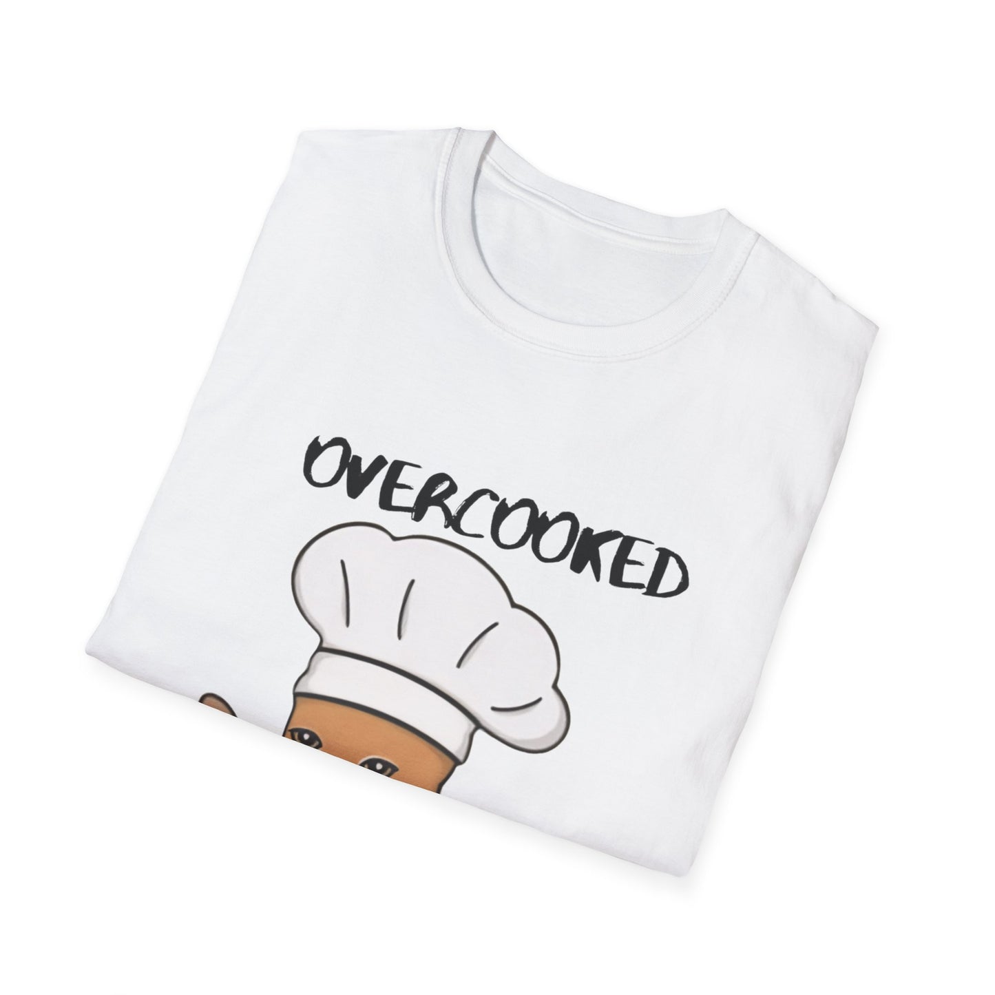 Funny Chef Cat T-Shirt - "Overcooked Kitchen Burned" - Unisex Softstyle