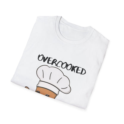 Funny Chef Cat T-Shirt - "Overcooked Kitchen Burned" - Unisex Softstyle