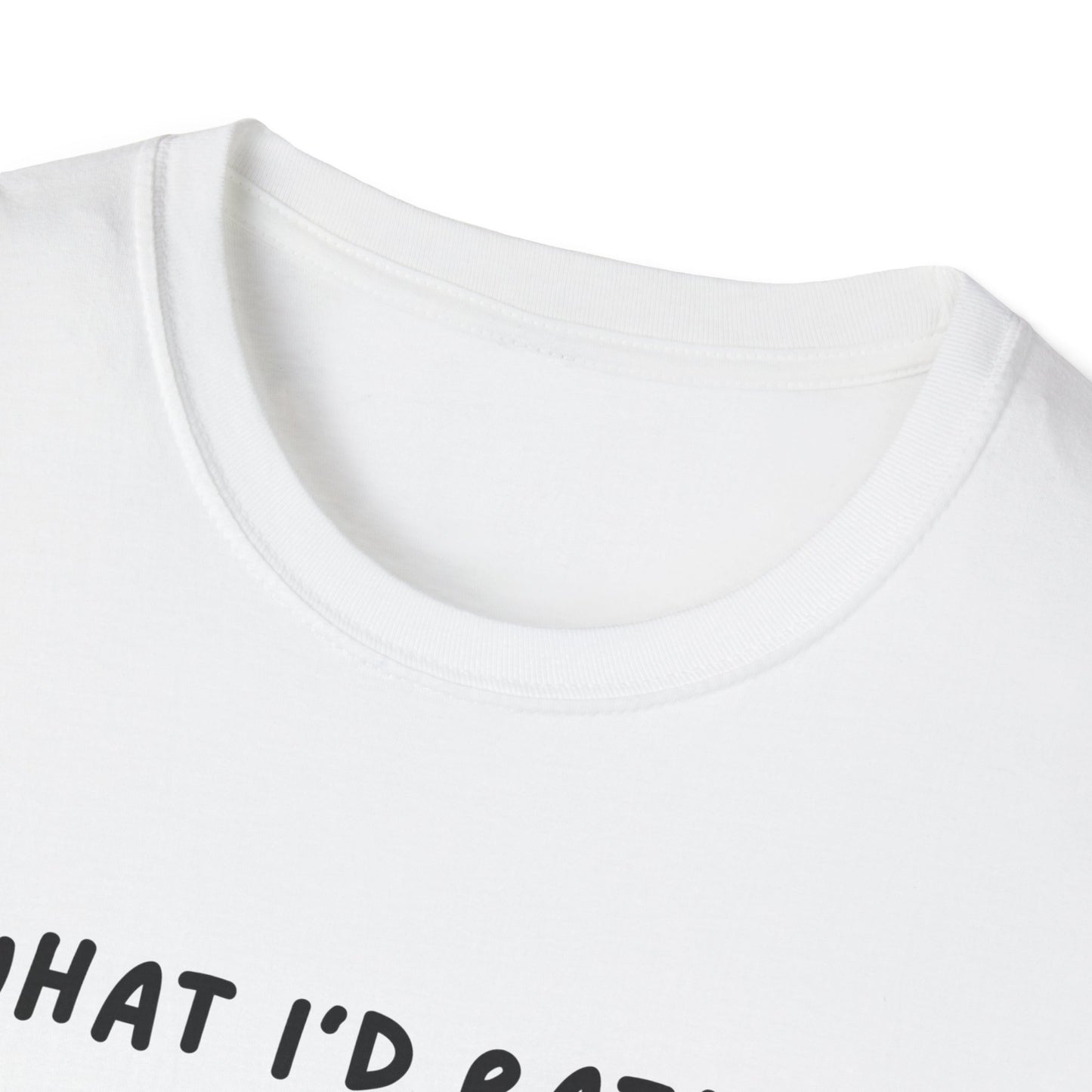 Cute Cat Sleepy Vibes Unisex Softstyle T-Shirt - "What I'd Rather Be Doing"