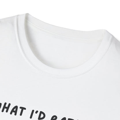 Cute Cat Sleepy Vibes Unisex Softstyle T-Shirt - "What I'd Rather Be Doing"