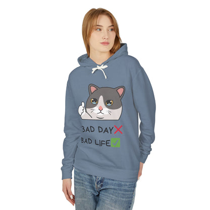 Bad Day Hoodie | Cute Cat Design | Unisex Lightweight Sweatshirt