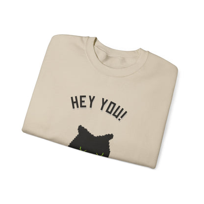 Funny Cat Crewneck Sweatshirt - 'Hey You! I Know What You Did'