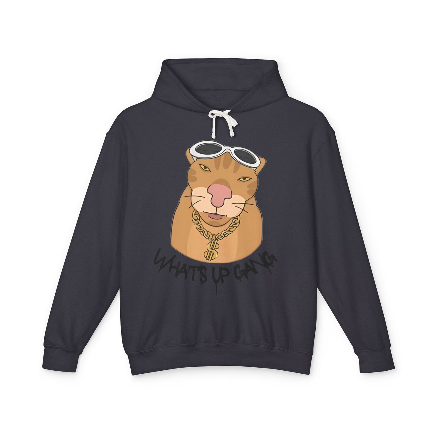 Cool Cat Unisex Lightweight Hooded Sweatshirt - Stylish & Fun Design