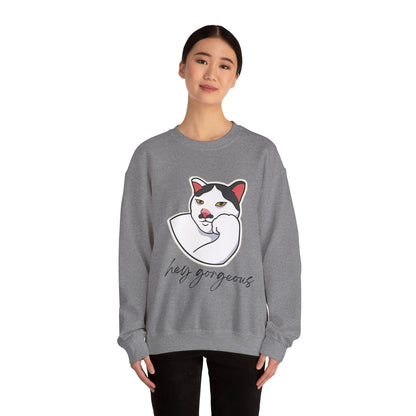 Hey Gorgeous Cat Unisex Heavy Blend Crewneck Sweatshirt