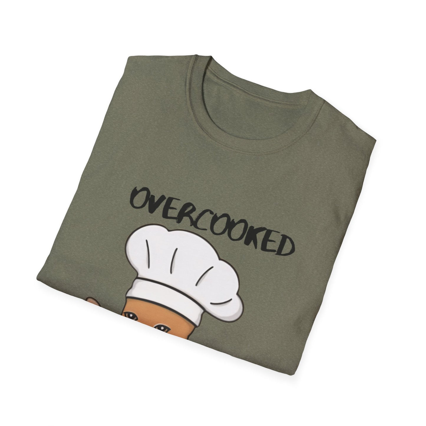 Funny Chef Cat T-Shirt - "Overcooked Kitchen Burned" - Unisex Softstyle