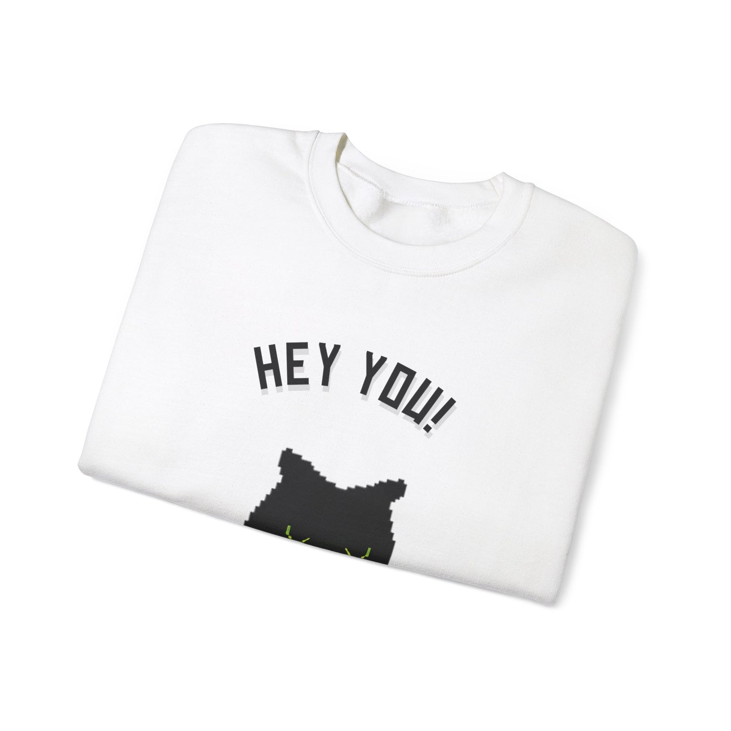 Funny Cat Crewneck Sweatshirt - 'Hey You! I Know What You Did'